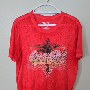Coca-Cola | Red Slub Knit Graphic Tee Size Medium